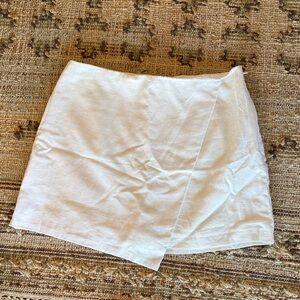 White Linen Wrap Skirt
